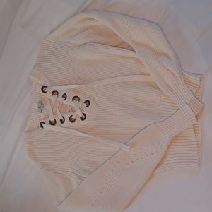 Women's Olivia Warren Cream Sweater, Size M